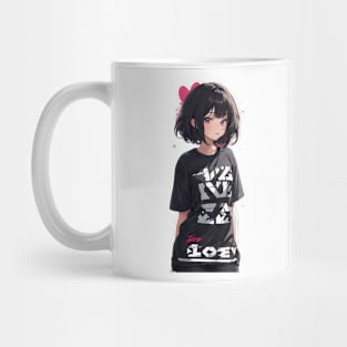 Beautiful anime girl on valentine's day Mug